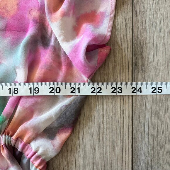 Torrid Sheer Textured Chiffon Kimono Duster in Watercolor Tie-Dye Print Size 10 - Picture 7 of 12